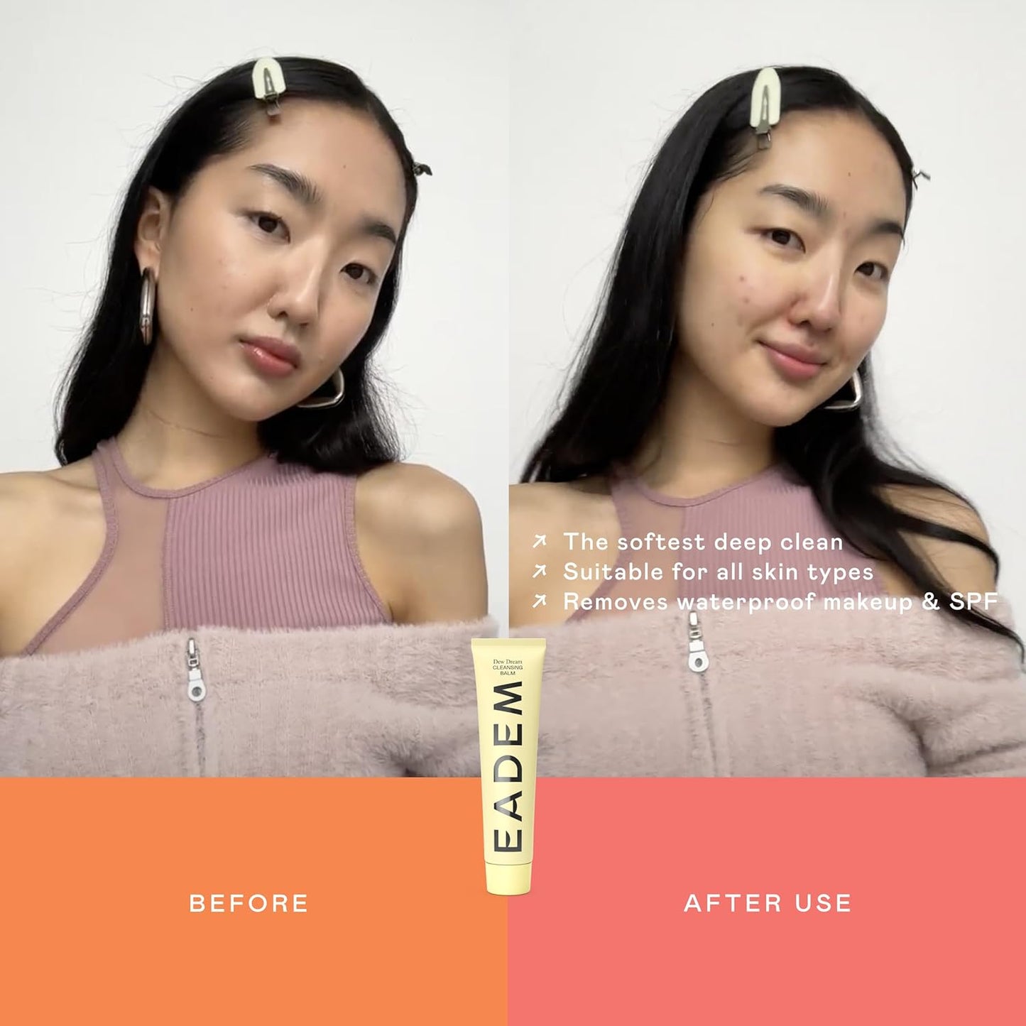 EADEM Dew Dream Hydrating Cleansing Balm & Makeup Remover with Moringa & Tiger Grass, Facial Cleanser & Skincare Moisturizer, Hydrating Skin Care Make Up Remover Balm, 3.4 oz