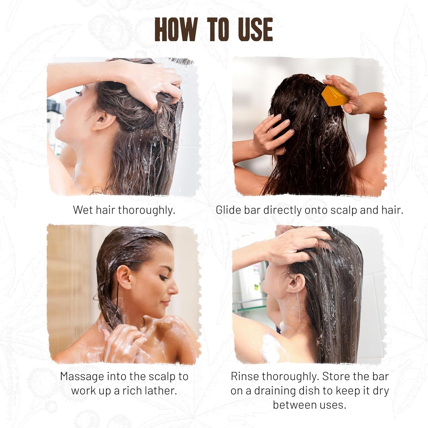 Herbishh Castor Oil Shampoo Bar – Nourishing Solid Shampoo Bar for Hair Growth & Thinning Hair – Castor Oil Shampoo Soap for Moisturized Scalp – Natural Soap 3.53 oz Pack of 4