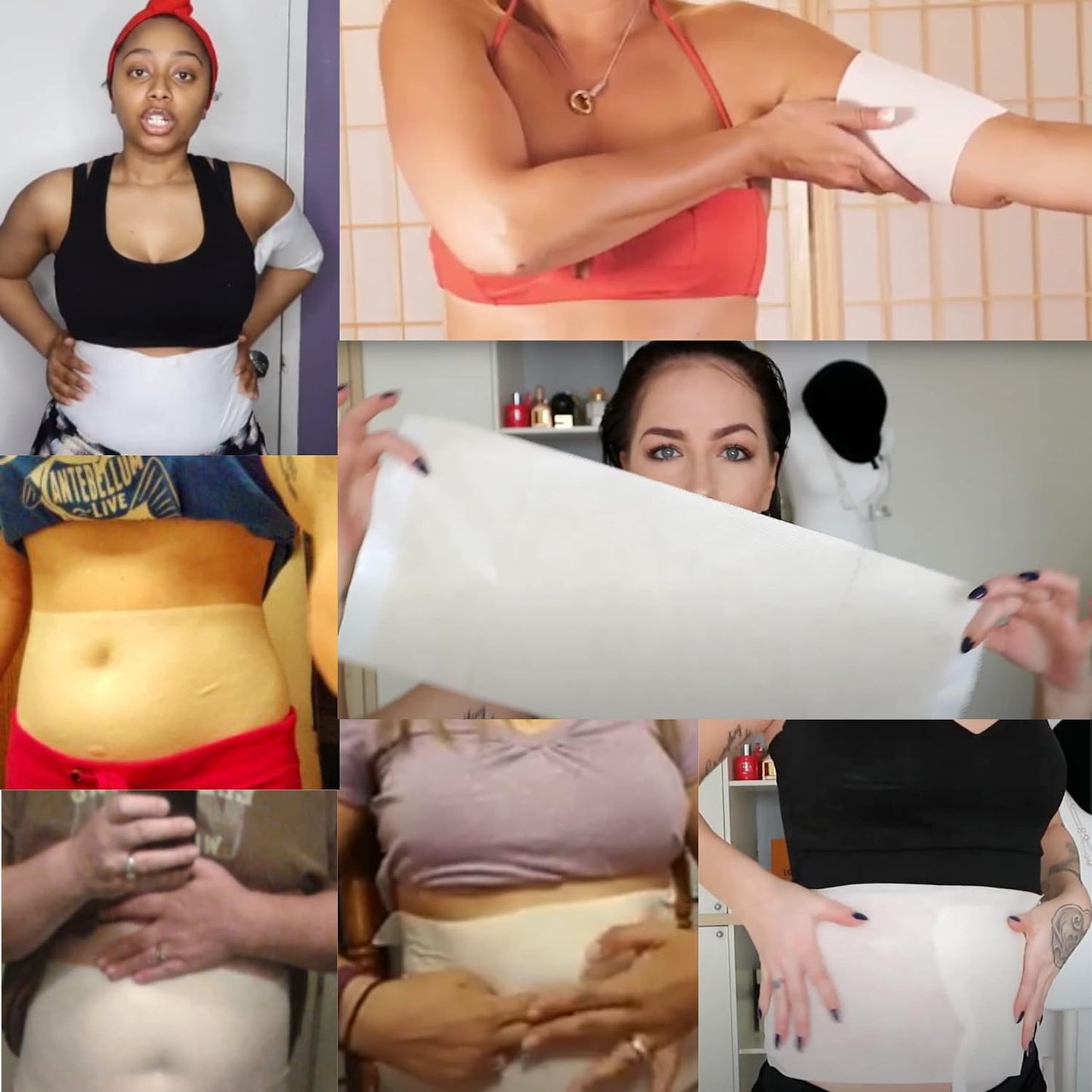 Tummy Body Wrap with Guarana, Green Tea, Seaweed Wraps Works for Stomach, Belly, Legs, Arms Abdomen (13 Piece Set)