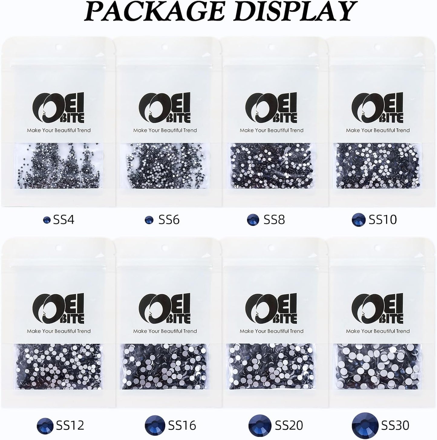 Montana Flatback Rhinestones, Glass Rhinestones for Nail Art and Craft, Glue Fix, Loose Crystal Gemstones(Montana, SS4, 1440pcs, 1.5-1.7mm)