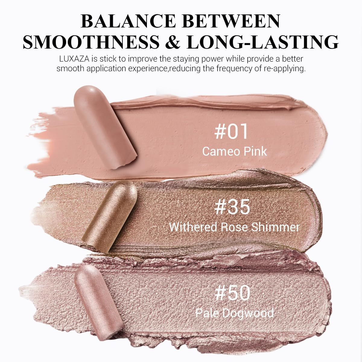 Classic 3PCS Neutral Eyeshadow Stick Makeup Set, Metallic Shimmer Matte Cream Eye Shadow Eyeliner Brightener Pencil Crayon - Rosewood Bloom