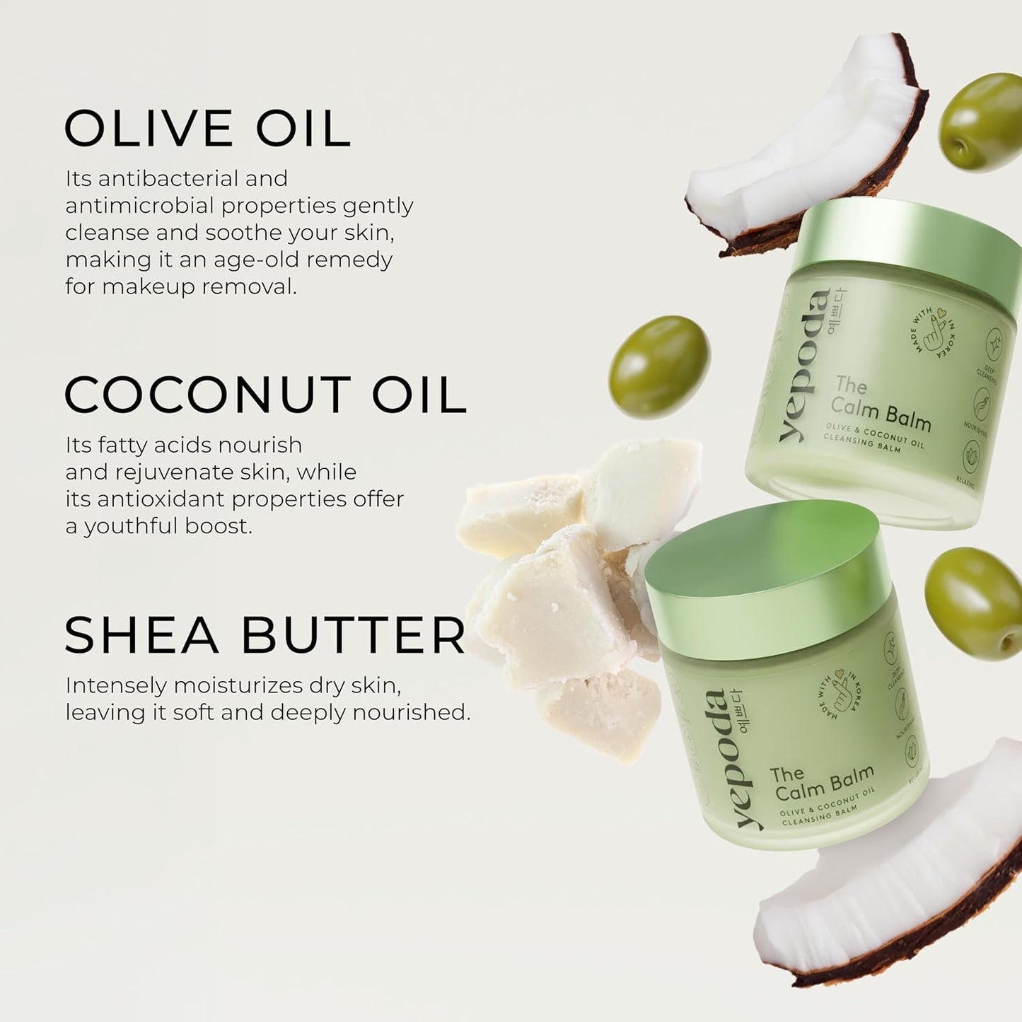 The Calm Balm, Gentle Makeup Remover & Deep Cleansing Balm, Removes Waterproof Makeup & Impurities, Vegan Korean Face Cleanser for All Skin Types, 2.82 OZ (80g)