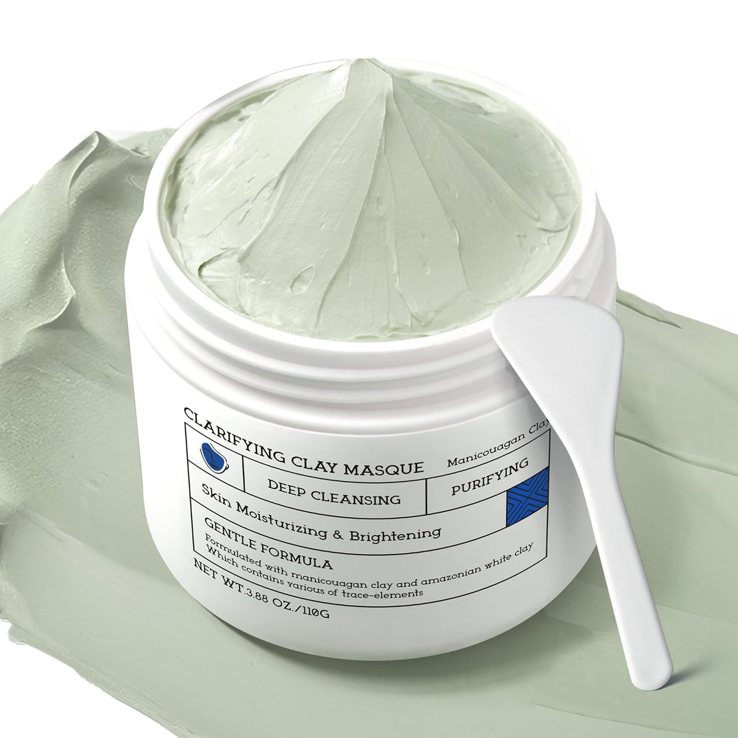 Clay Mask for Face Sensitive Skin: Triple Mud Formula, Deep Pore Cleansing, Hydrating, Oil Balancing, Smoothing, Pore Refining – 3.88 Oz