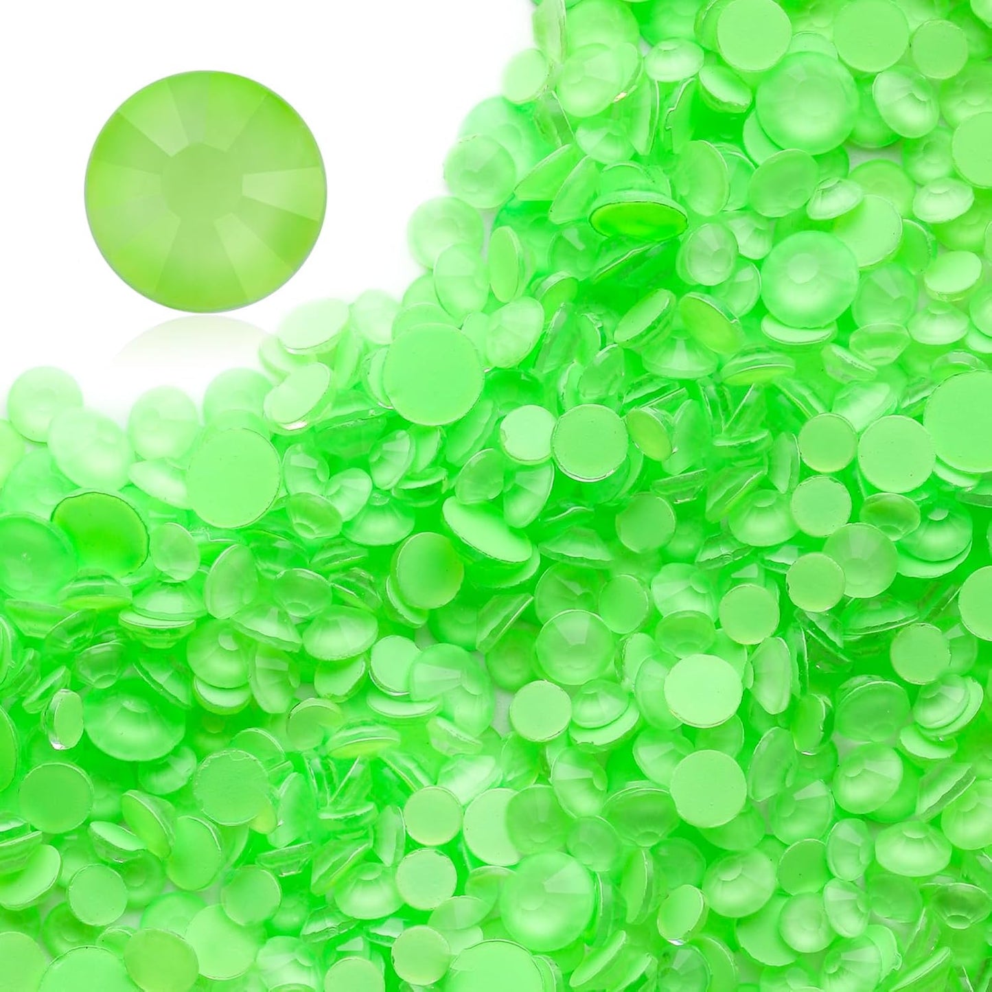 Mocha Lt.Green Flatback Rhinestones, Glass Rhinestones for Nail Art and Craft, Glue Fix, Loose Crystal Gemstones(Mocha Lt.Green, SS16, 1440pcs, 3.8-4.0mm)