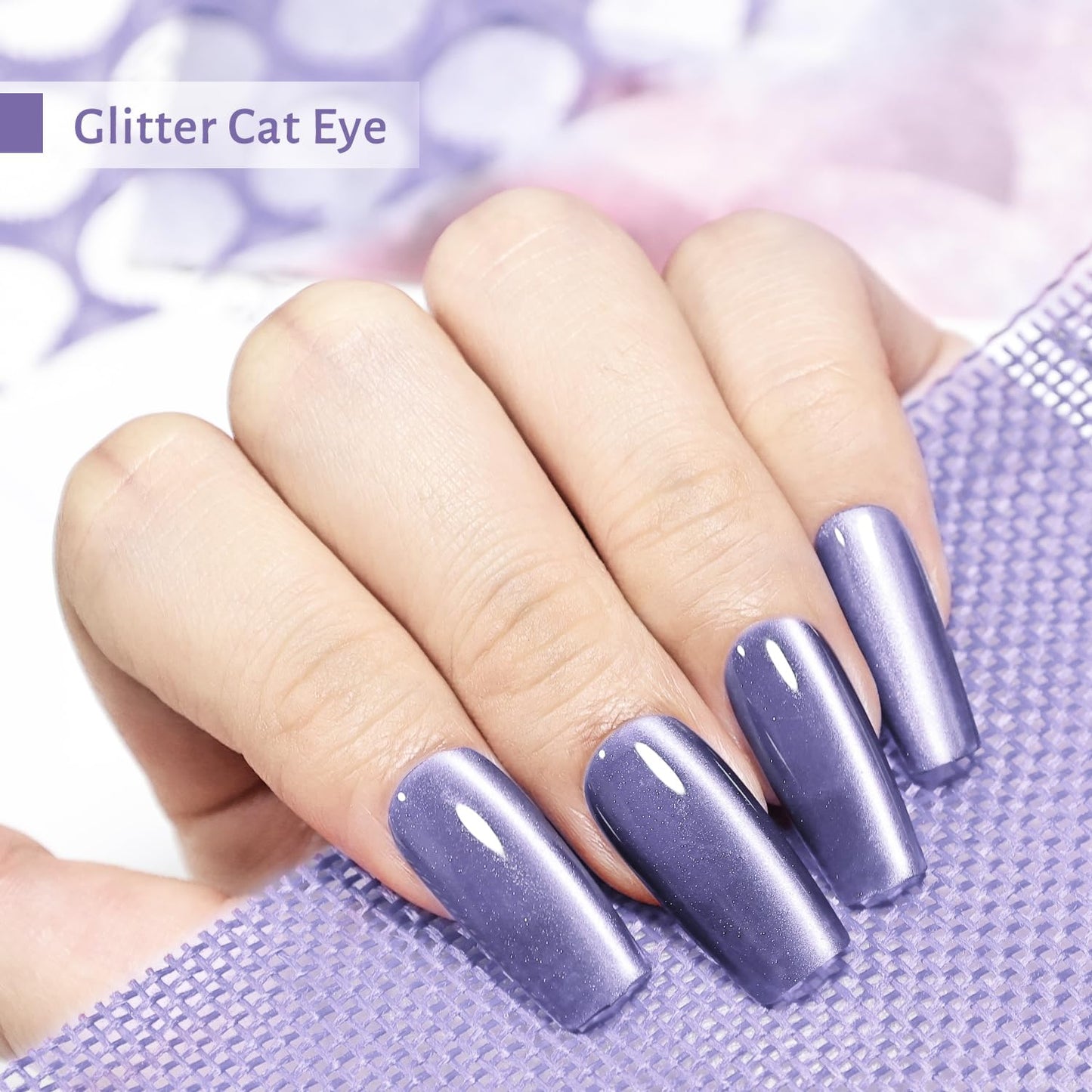 JODSONE 16.5ml Cat Eye Gel Nail Polish Glitter Light Gray Magnetic Reflective Translucent Need U V Curing