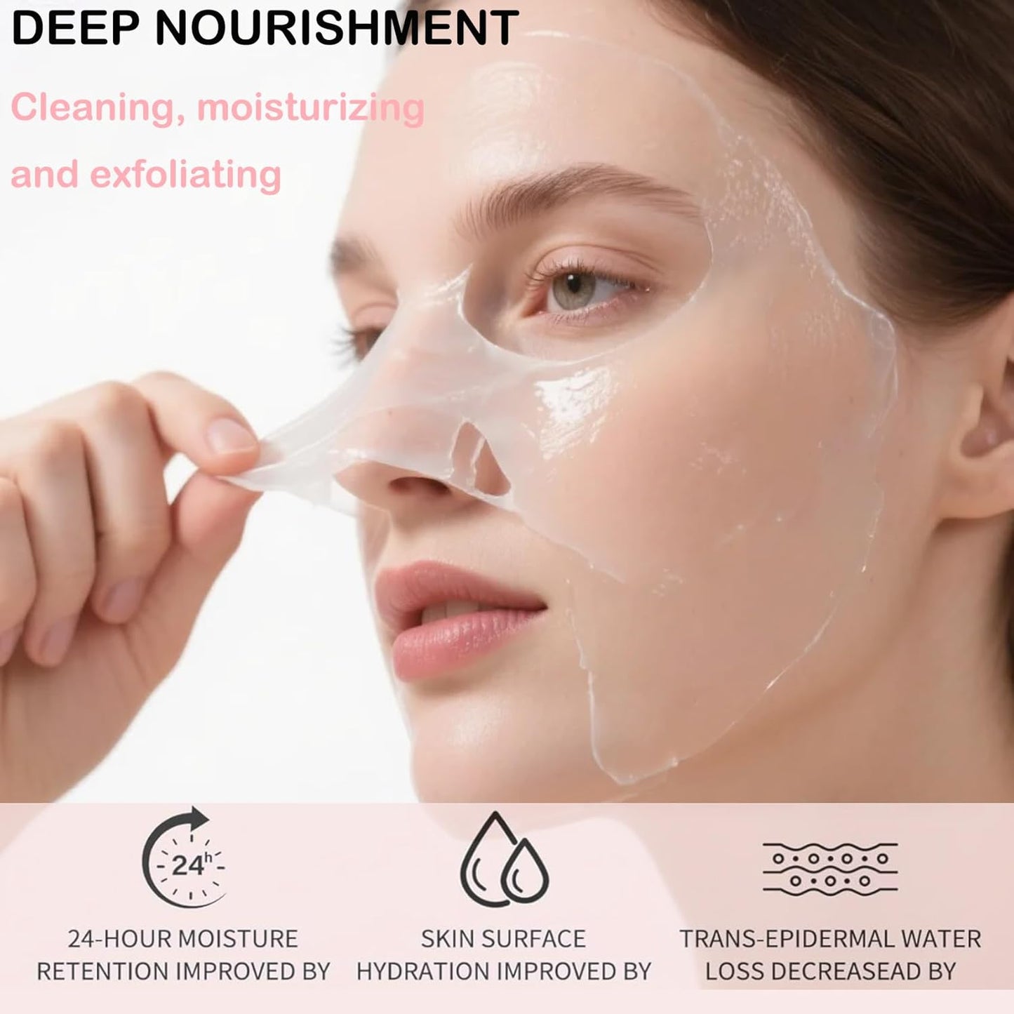 Collagen Overnight Wrapping Peel Off Face Mask - Deep Hydration Care, Reduce Sagging & Dullness, Hydrolyzed Collagen Glass Skin Peel Off Mask, Korean Skincare
