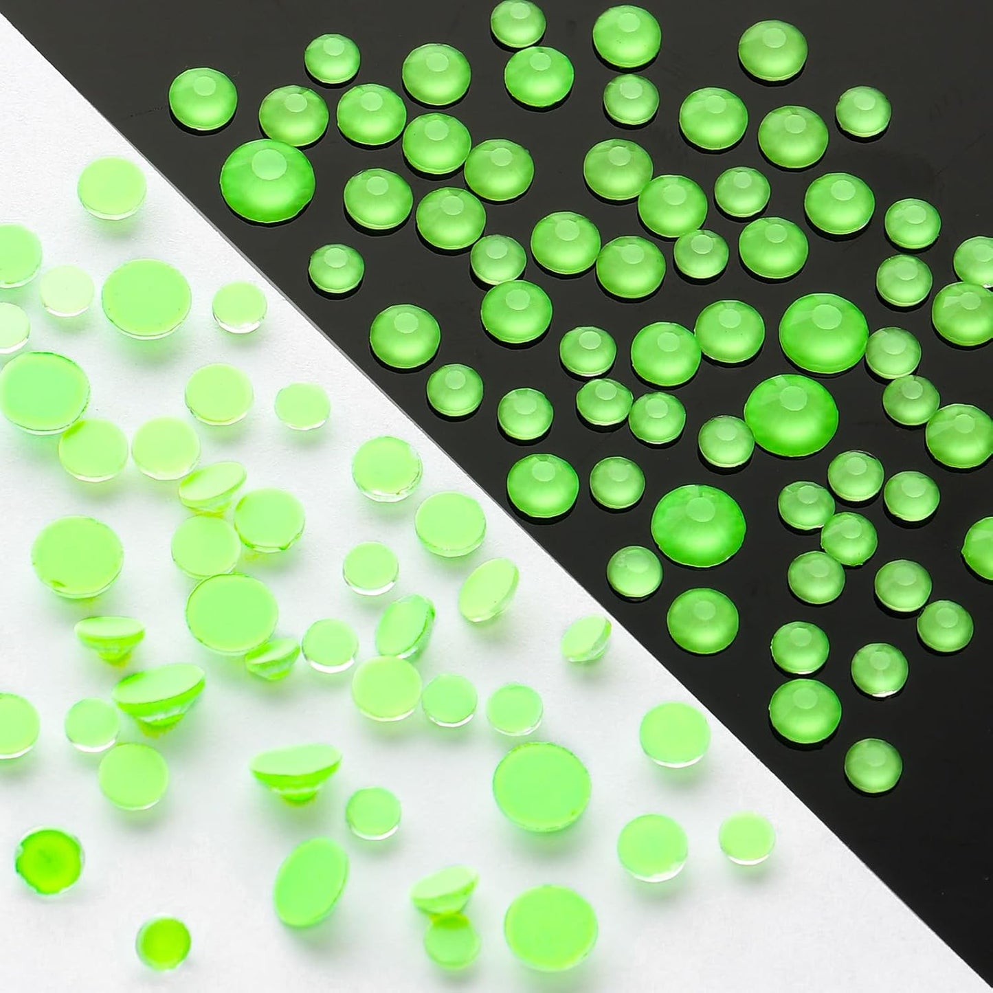 Mocha Lt.Green Flatback Rhinestones, Glass Rhinestones for Nail Art and Craft, Glue Fix, Loose Crystal Gemstones(Mocha Lt.Green, SS16, 1440pcs, 3.8-4.0mm)