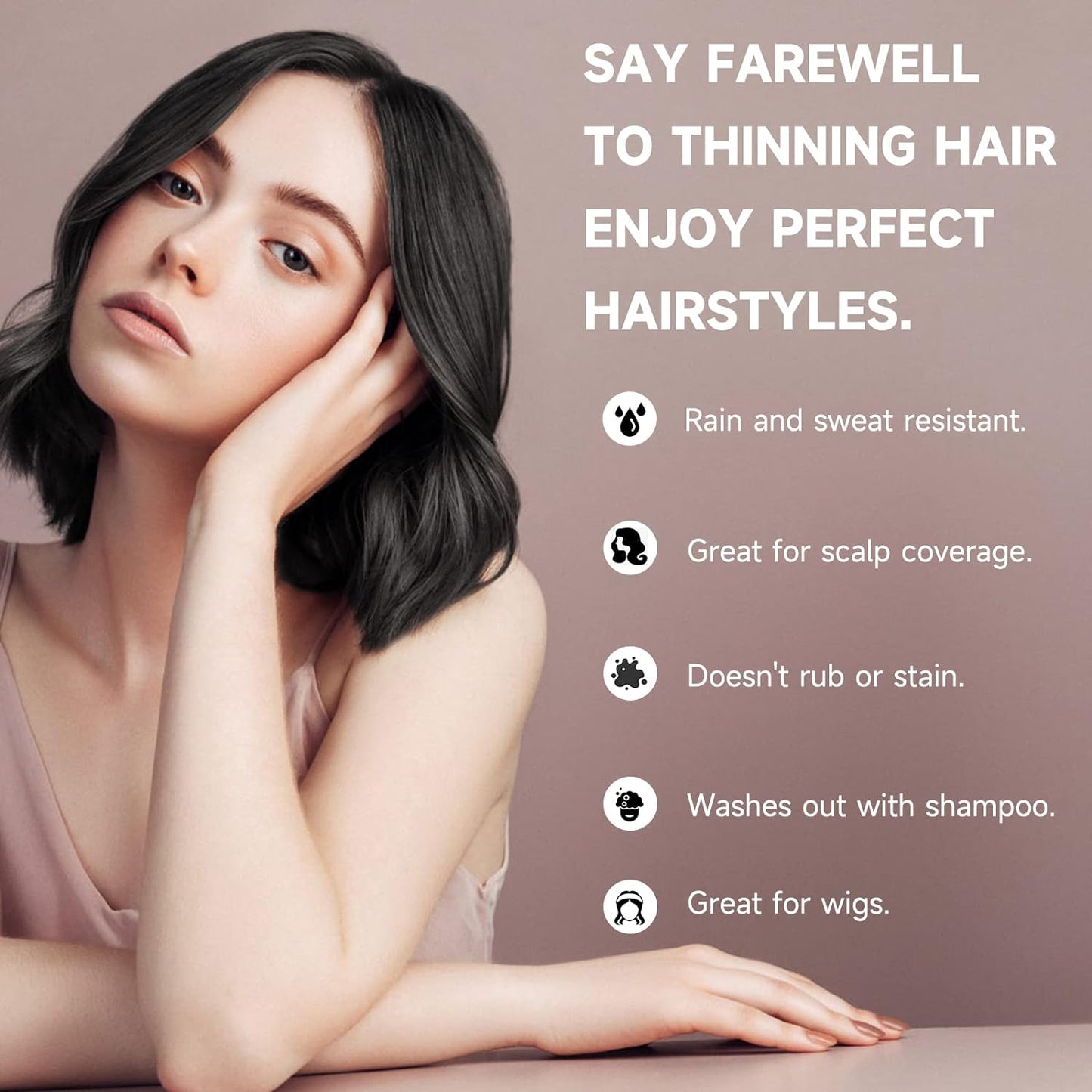 Root Touch Up Powder, Instantly Gray Hair Cover Up, Women Color Root Coverage Shadow Powder for Thinning Grey Hairline, Men Roots Concealer for Hair Loss Beard Line Eyebrow, Dark Brown