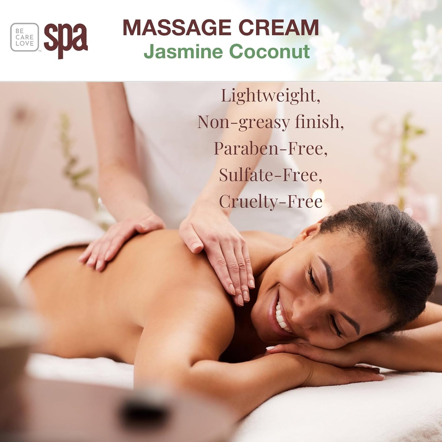 Be Care Love (BCL) Spa Massage Creams (16 fl oz, Jasmine & Coconut)
