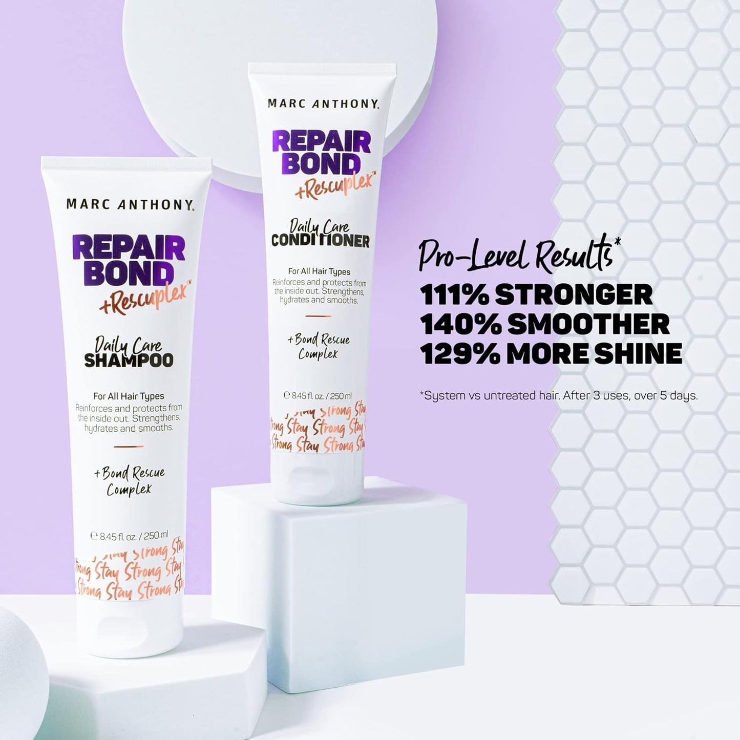 Marc Anthony Repairing Shampoo & Conditioner Set - Rescuplex Bond Repair, Strengthens Hair, Eliminates Frizz & Flyaways, Revives Dry & Damaged Hair