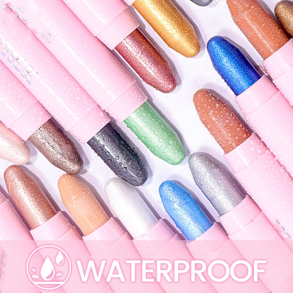 evpct 1Pcs Caramel Matte Cream Eye Shadow Brightener Sticks for Eyes Waterproof Pigmented, Double Ended Cream Eyeshadow Stick Pencil Pen with Applicator, Eye Shadow Palette Highlighter Makeup 30