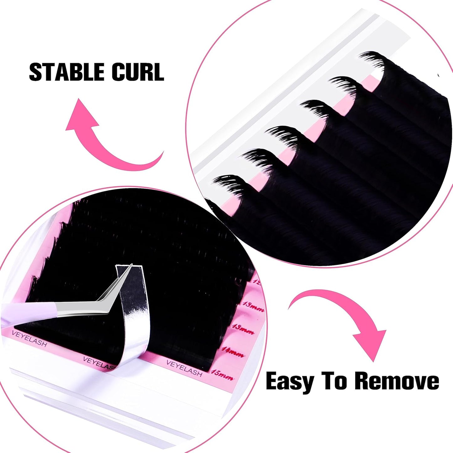 VEYES INC Cashmere Smart Fan Lash Extensions 0.03 0.05 0.07 C/CC/D Curl 8-20mm Mixed & Single Length, Super Matte Black Volume Lashes, Professional Supplies for Lash Techs (0.05 C 17mm)