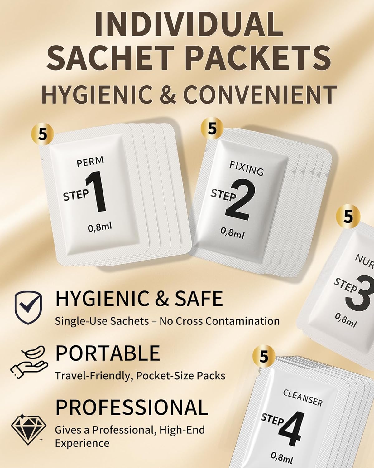 Vivandra Brow Lamination Kit 5 PACK Sachets – At Home DIY Brow Lift Kit for Fuller, Thicker Eyebrows, Easy to Use, Suitable for Beginners & Professionals