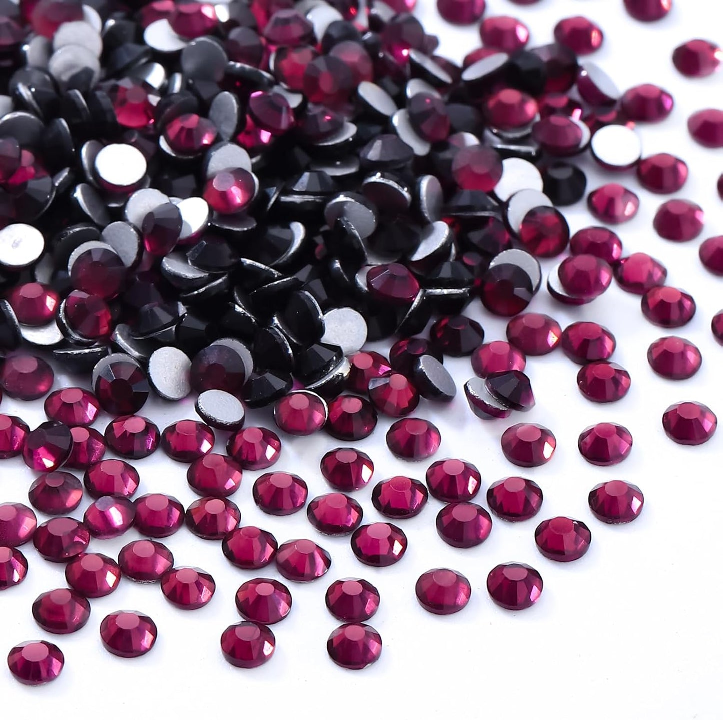 Purple Flatback Rhinestones, Glass Rhinestones for Nail Art and Craft, Glue Fix, Loose Crystal Gemstones(Purple, SS4, 1440pcs, 1.5-1.7mm)