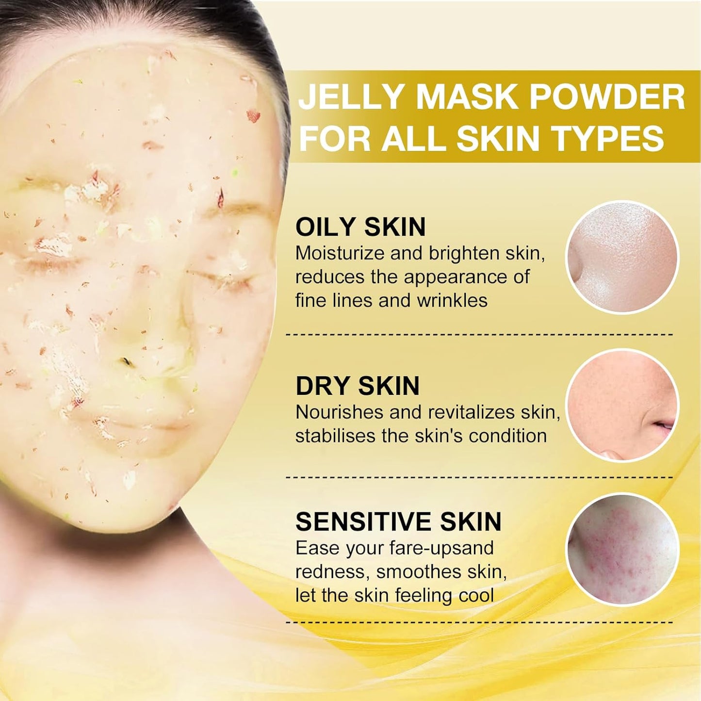 Jelly Mask for Facials Professional, Hydrating & Moisturizing Peel-Off Natural Gel Face Mask SkinCare, Professional Spa Use Jelly Face Masks, Deep Hydration & Glow 23 Fl Oz (6 Pcs)