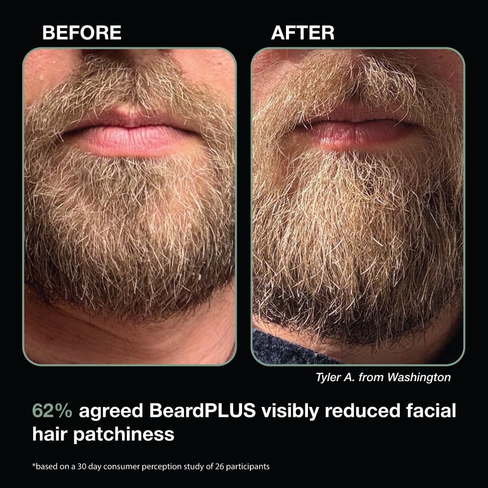 ZEUS BeardPLUS Shampoo for Men, Enhanced Beard Growth & Hair Care Treatment with Biotin & Caffeine to Boost Thickness, Strength, Hydration, and Skin Comfort (Made in USA) 6 oz.