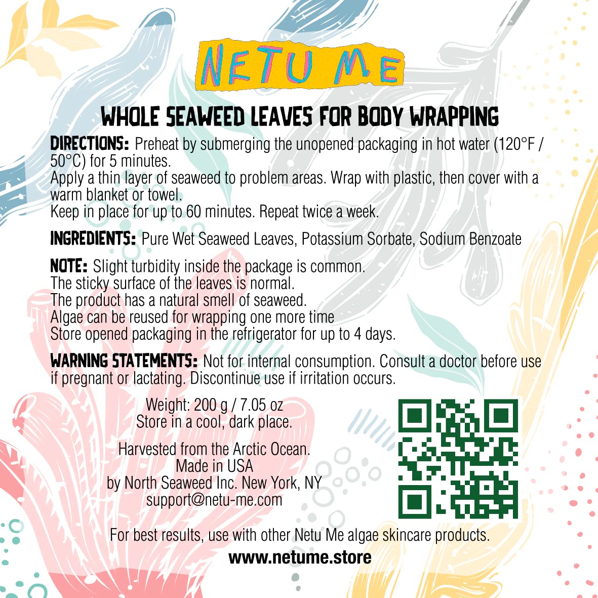 Seaweed Firming Body Wrapping for Anti-Aging, Anti-Sagging, Whole Wet Leaves Provide Fat Lifting and Detox