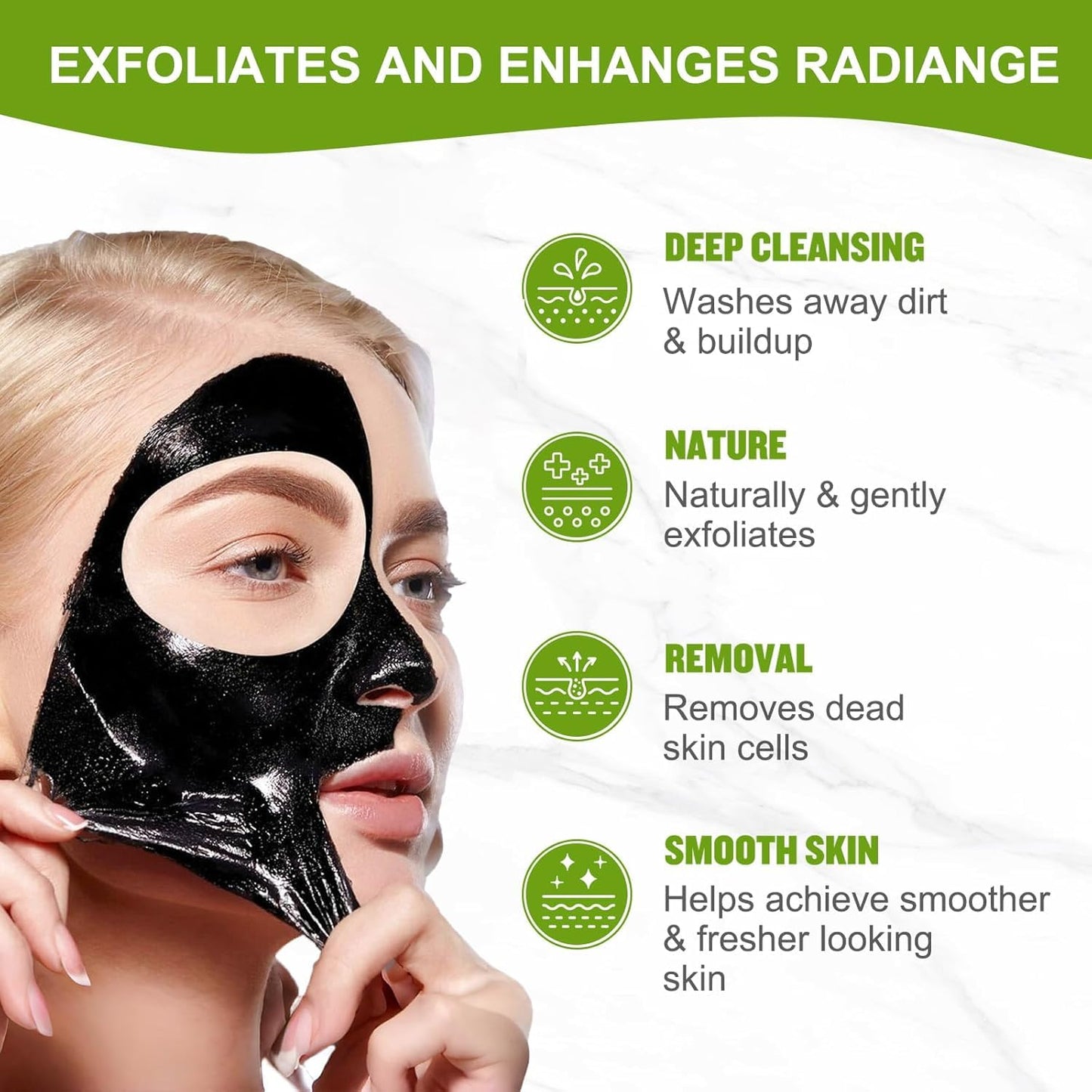 Blackhead Remover Mask, Charcoal Peel Off Face Mask | Charcoal face Mask for Deep Cleansing Dirts, Pores, Acne, Skin Oil and Blackheads | Suitable for all skin types for boys and girls(2.8 Fl Oz)