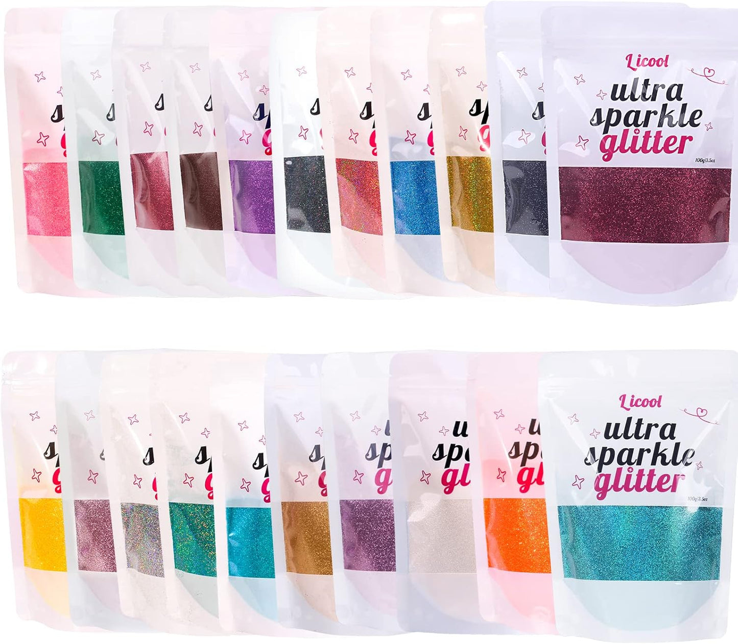 100g/3.5oz Pack Iridescent Rainbow Fine Glitter for DIY Craft, Extra Fine Glitter for Epoxy Resin, Glitter for Tumbler Candle Making, Festival Decoration Makeup Body Face Nail Art (Iridescent White)