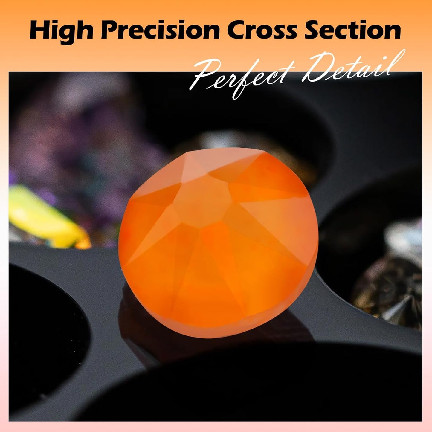 Neon Orange Flatback Rhinestones, Glass Rhinestones for Nail Art and Craft, Glue Fix, Loose Crystal Gemstones(Neon Orange, SS8, 1440pcs, 2.3-2.5mm)