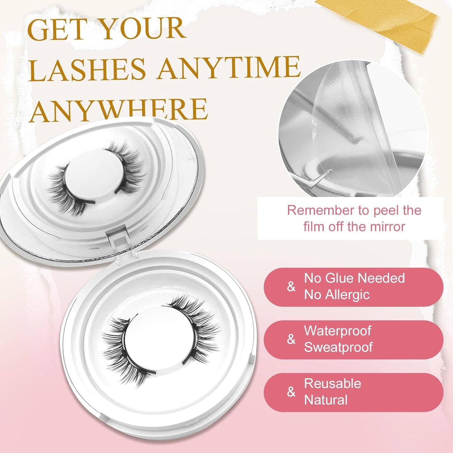 Ealra Craft Magnetic Eyelashes with Applicator,Lumentes Magnetic Eyelashes,3D Soft Flex,Reusable No Glue Needed Soft Lashes for Wmen with All-Day Wear(Natural+Fuller+Simple)