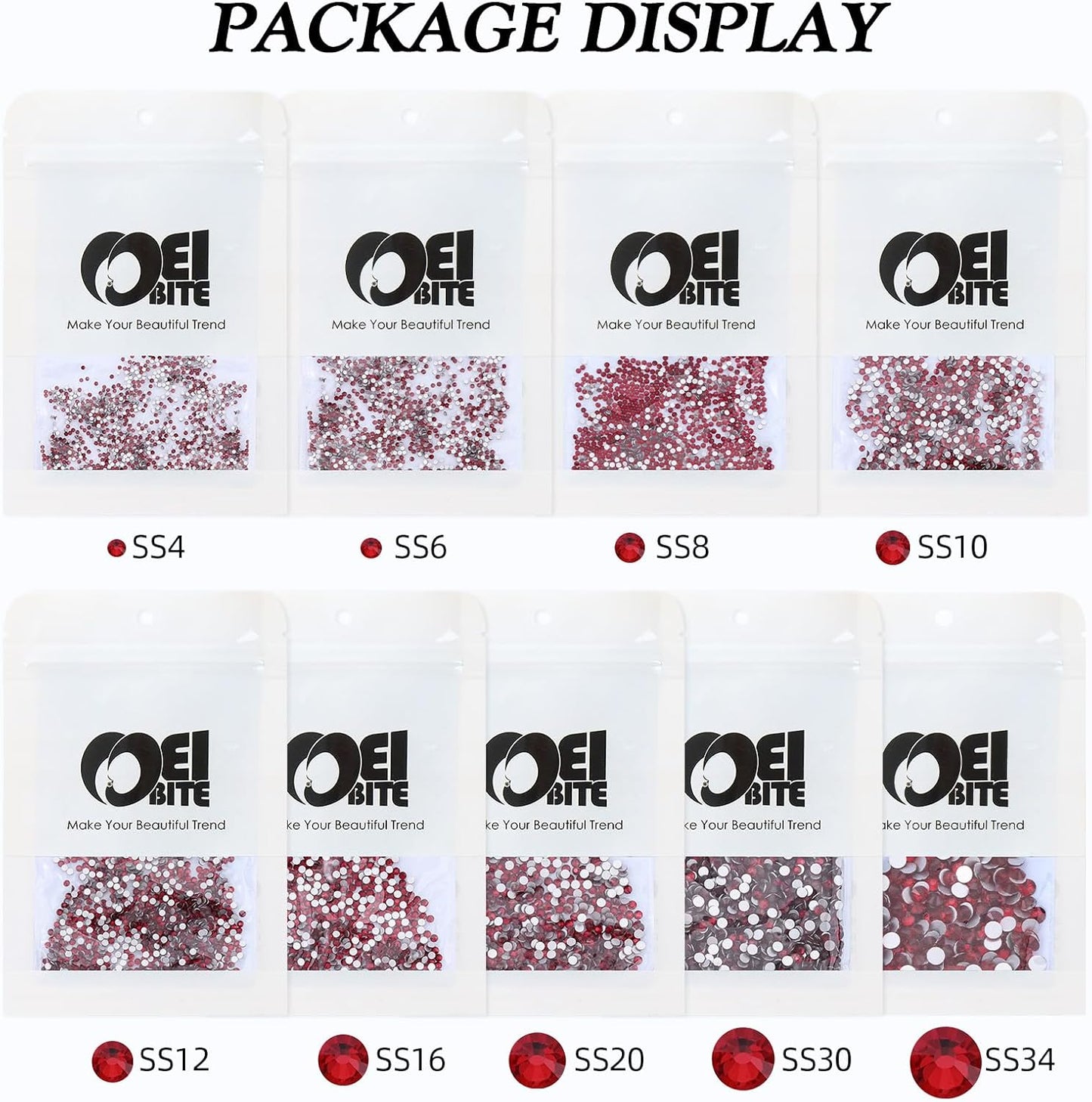 Siam Flatback Rhinestones, Glass Rhinestones for Nail Art and Craft, Glue Fix, Loose Crystal Gemstones(Siam, SS16, 1440pcs, 3.8-4.0mm)