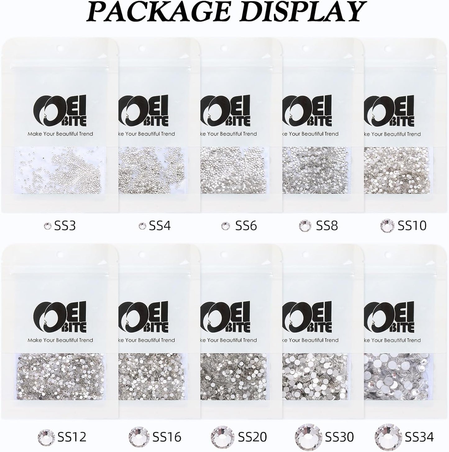 Crystal Clear Flatback Rhinestones, Glass Rhinestones for Nail Art and Craft, Glue Fix, Loose Crystal Gemstones(Crystal, SS4, 1440pcs, 1.5-1.7mm)