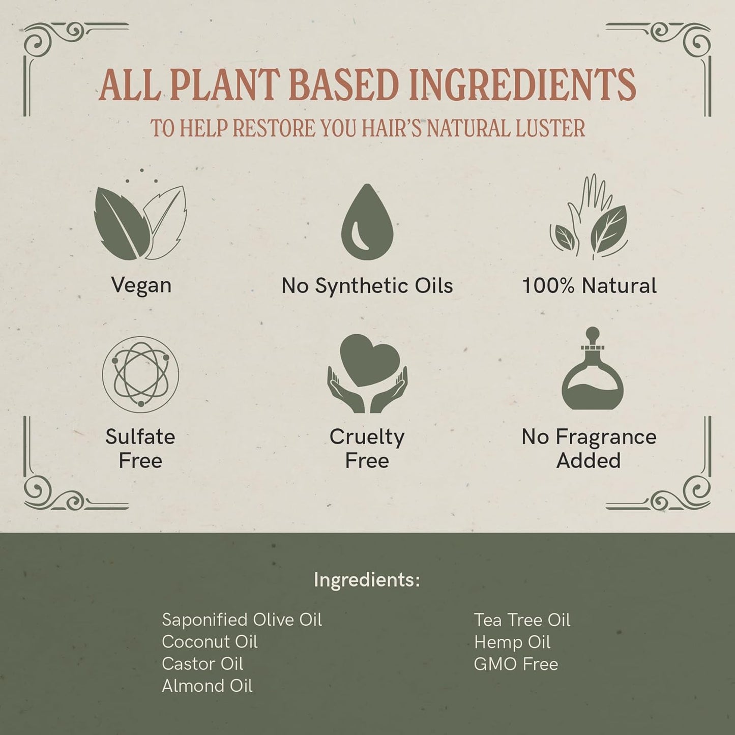 J·R·LIGGETT'S Shampoo Bar - Herbal Formula, All Natural Bar Shampoo for Hair with Coconut Oil & Castor Oil, Sulfate Free, GMO Free, Antioxidant-Rich Plant Oils, Promotes Scalp Balance, 3.5 oz - 2 Pack