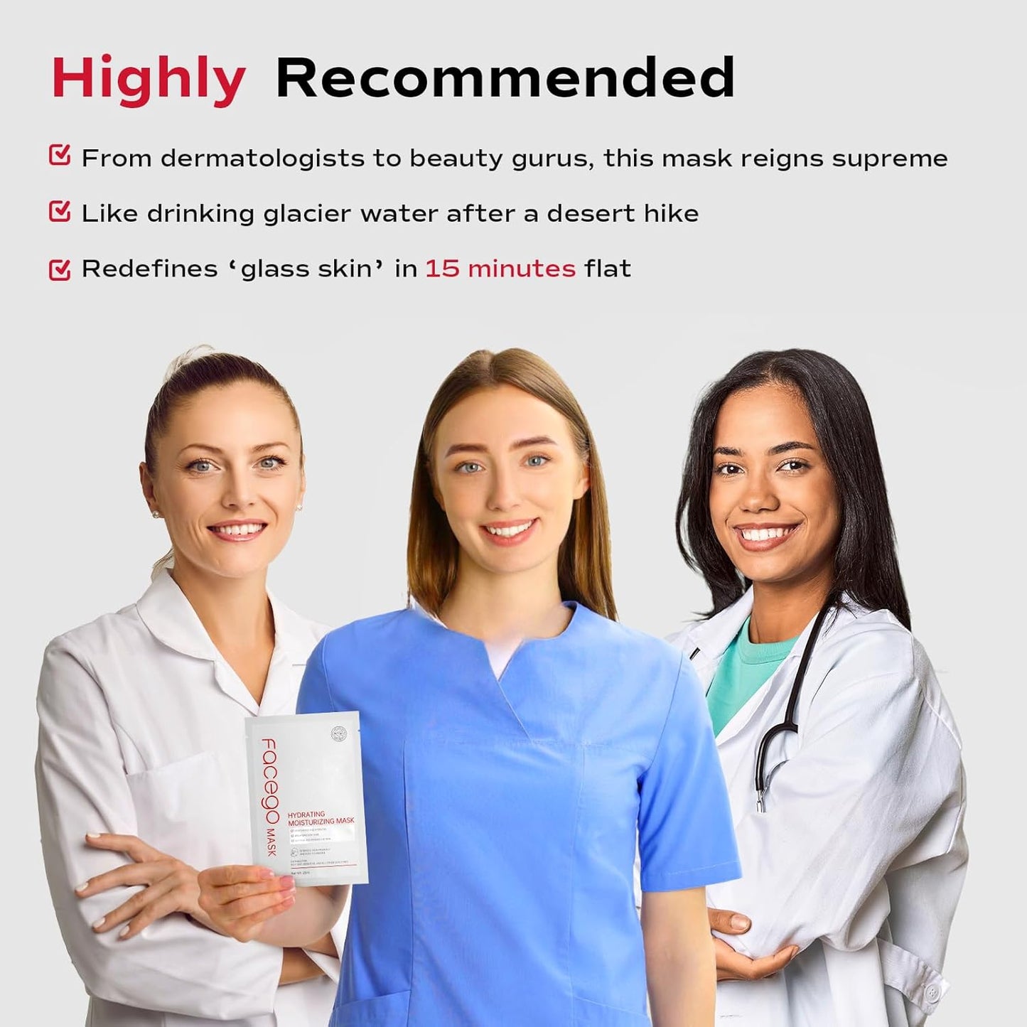 Collagen Face Mask - Hydrating & Moisturizing Sheet Mask with Natural Centella Asiatica for Soothing Skincare, Deeply Nourishing Dry Skin 10-Count