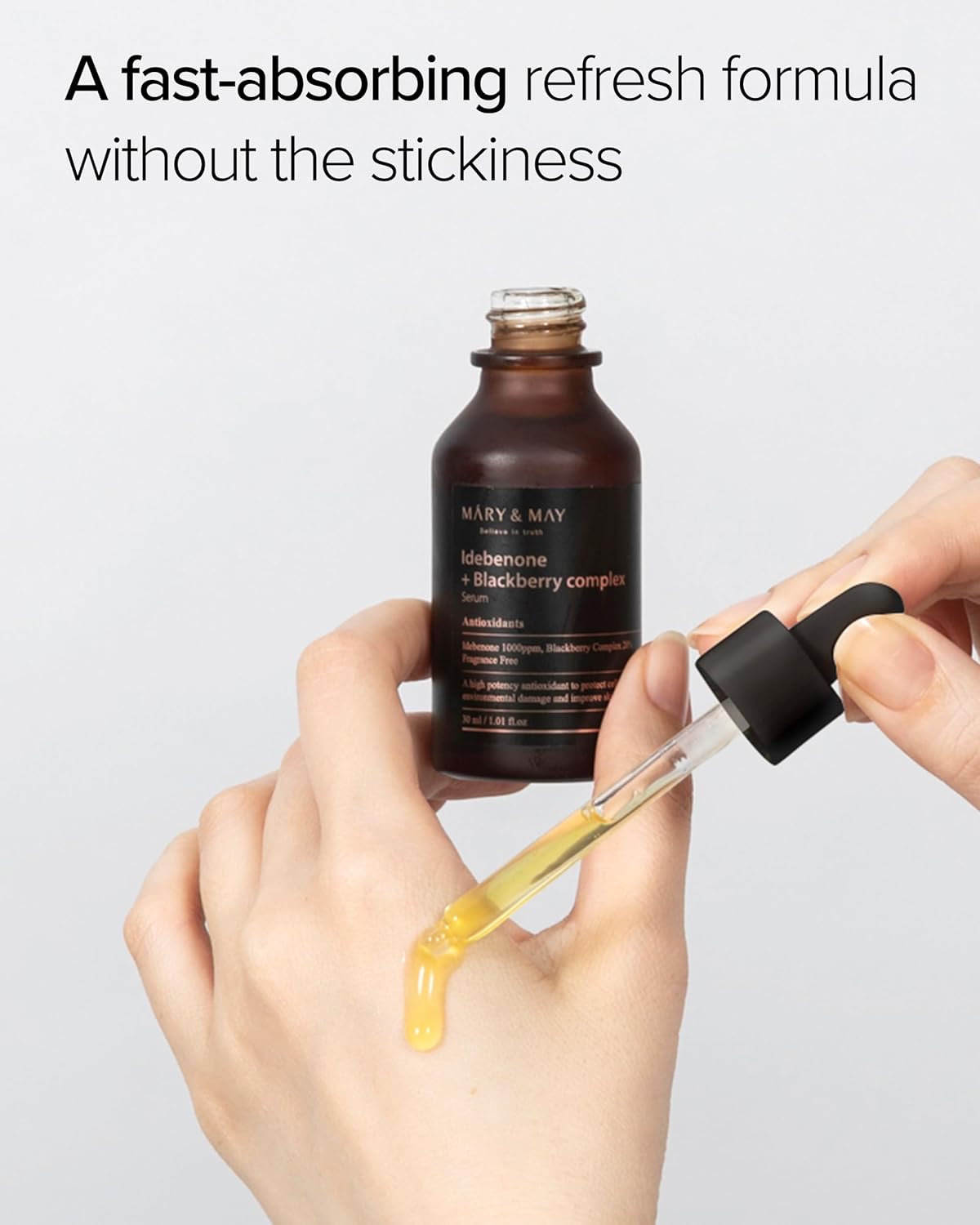 Mary&May Idebenone + Blackberry Complex Serum - Potent Anti Aging for Enhanced Antioxidant and Skin Nourishment - Korean Face Skincare, EWG Green Grade, Cruelty-Free, 1.01 fl.oz.