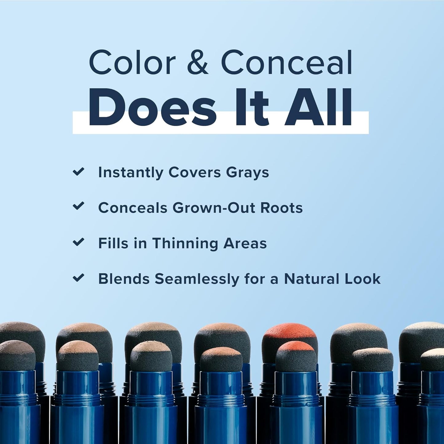 TRUHAIR Jumbo Color & Conceal Waterproof Root Touch Up Hair Color Concealer - Hair Cover up for Gray Coverage and Hairline Filling - 11 Hair Colors Available (Dark Brown)