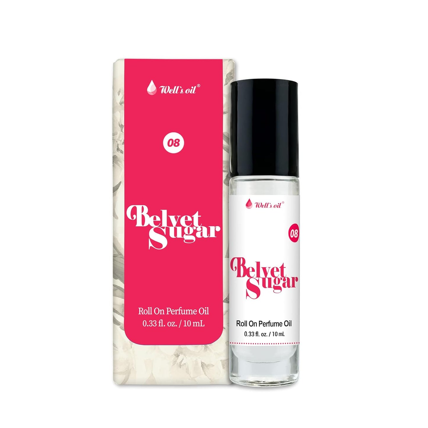 Well's Oil Roll-On Perfume Oil (Belvet Sugar) | Floral & Fruity Notes | Long-Lasting | Paraben-Free | 0.33 Fl Oz / 10 ml