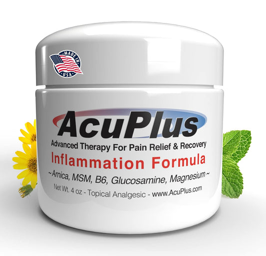 AcuPlus - Advanced Pain Relief Topical Anti Inflammatory Cream to Soothe Muscle & Joint Pain - Arthritis, Bursitis, & Tendonitis - Fast-Acting Formula with Natural Ingredients - 4 oz.