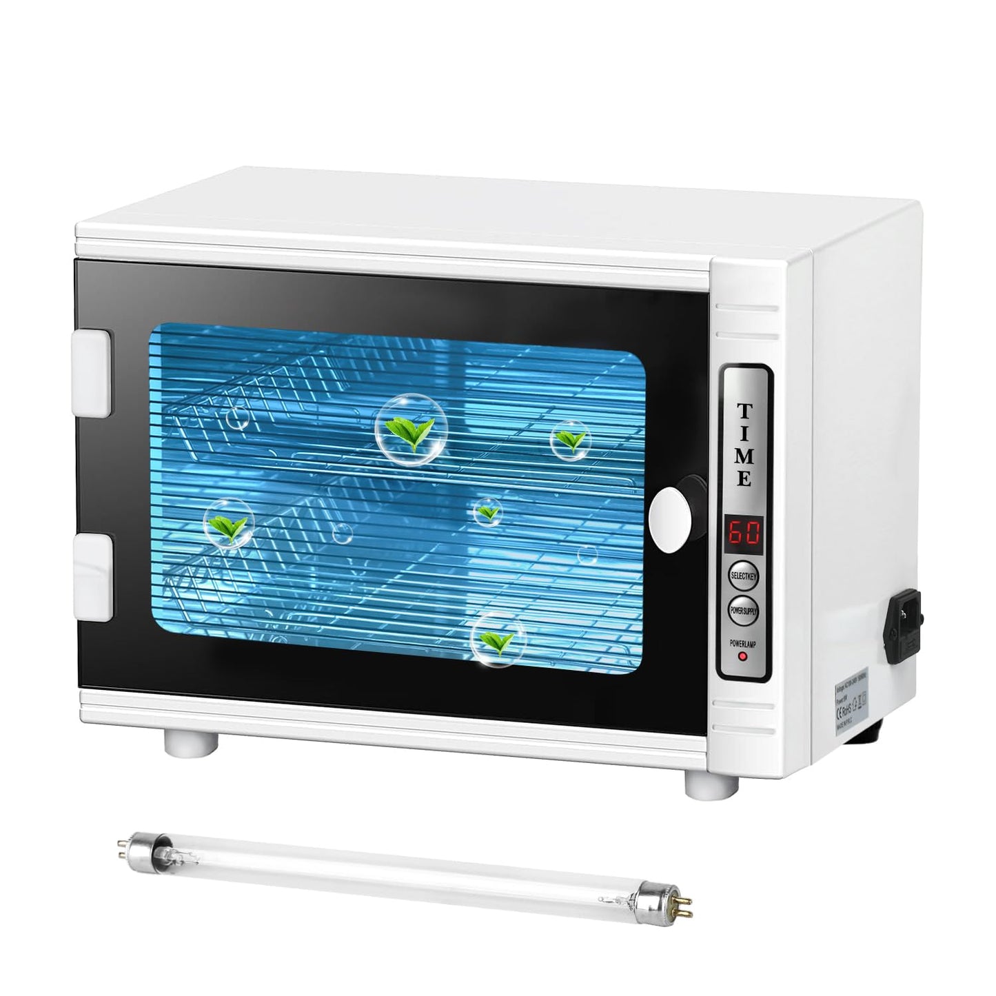 Nail Tool Cleaning Machine, 12L High Capacity Multi-Functional Nail Cleaner Box Manicure Tool Cleaning Cabinet Salon Equipment for Spa Beauty Home Metal Tools With Replaceable Lamp