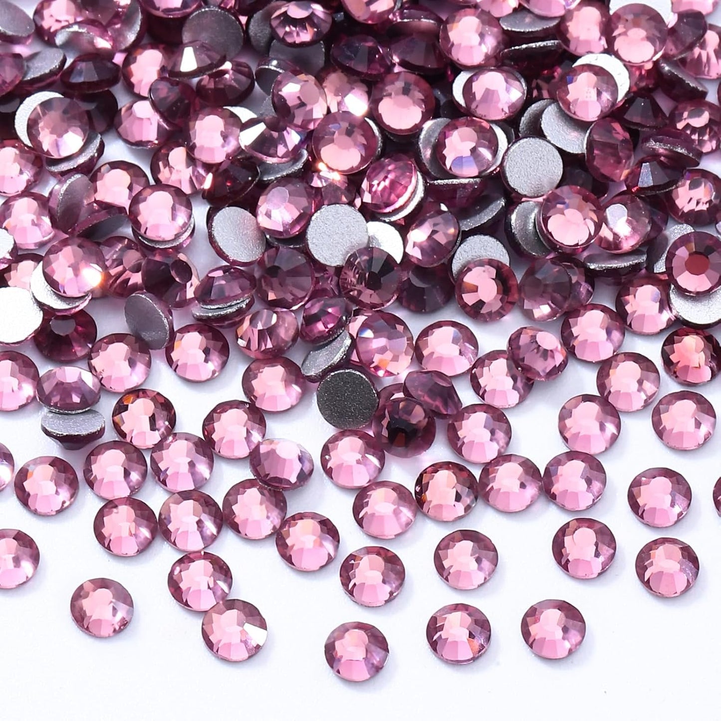 Light Amethyst Flatback Rhinestones, Glass Rhinestones for Nail Art and Craft, Glue Fix, Loose Crystal Gemstones(Lt.Amethyst, SS6, 2880pcs, 1.9-2.0mm)