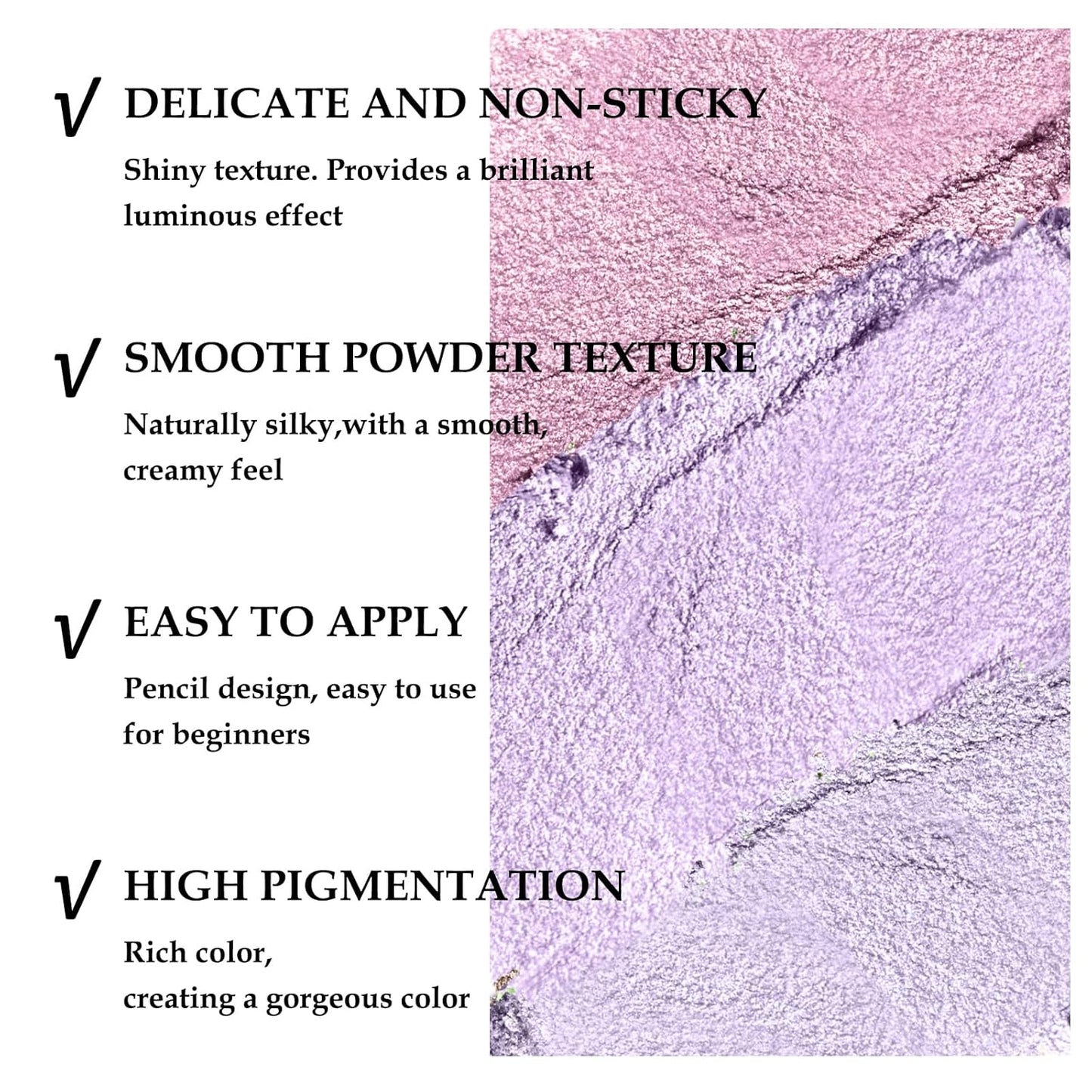 Boobeen 3PCS Cream Eyeshadow Pencil Crayon Waterproof Brightener Stick Shimmer Pen Create Glitter Eye Makeup, Easy to Use