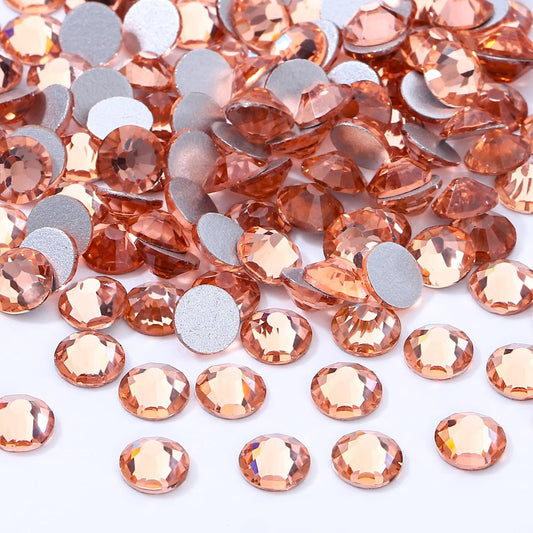 Champagne Flatback Rhinestones, Glass Rhinestones for Nail Art and Craft, Glue Fix, Loose Crystal Gemstones(Champagne, SS20, 2880pcs, 4.6-4.8mm)