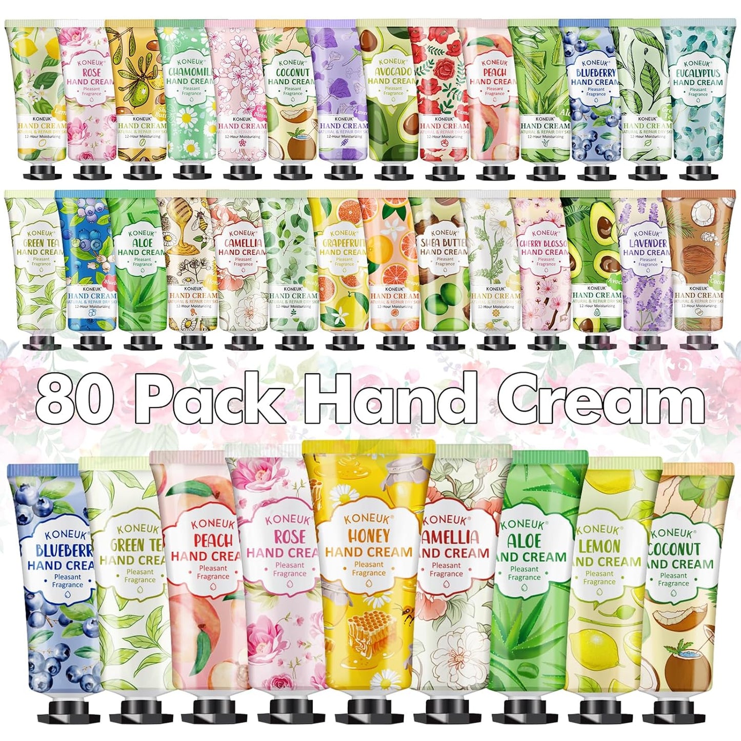 80 Pack Hand Cream Set for Dry Cracked Hands, Bulk Hand Lotion Travel Size for Thank You Gifts, Mini Hand Cream for Adult Party Favors, Birthday Gifts and Bridal Shower Gifts for Guests