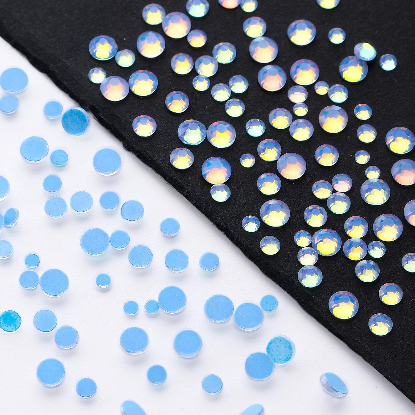 F Light Blue Flatback Rhinestones, Glass Rhinestones for Nail Art and Craft, Glue Fix, Loose Crystal Gemstones(F Light Blue, SS20, 1440pcs, 4.6-4.8mm)