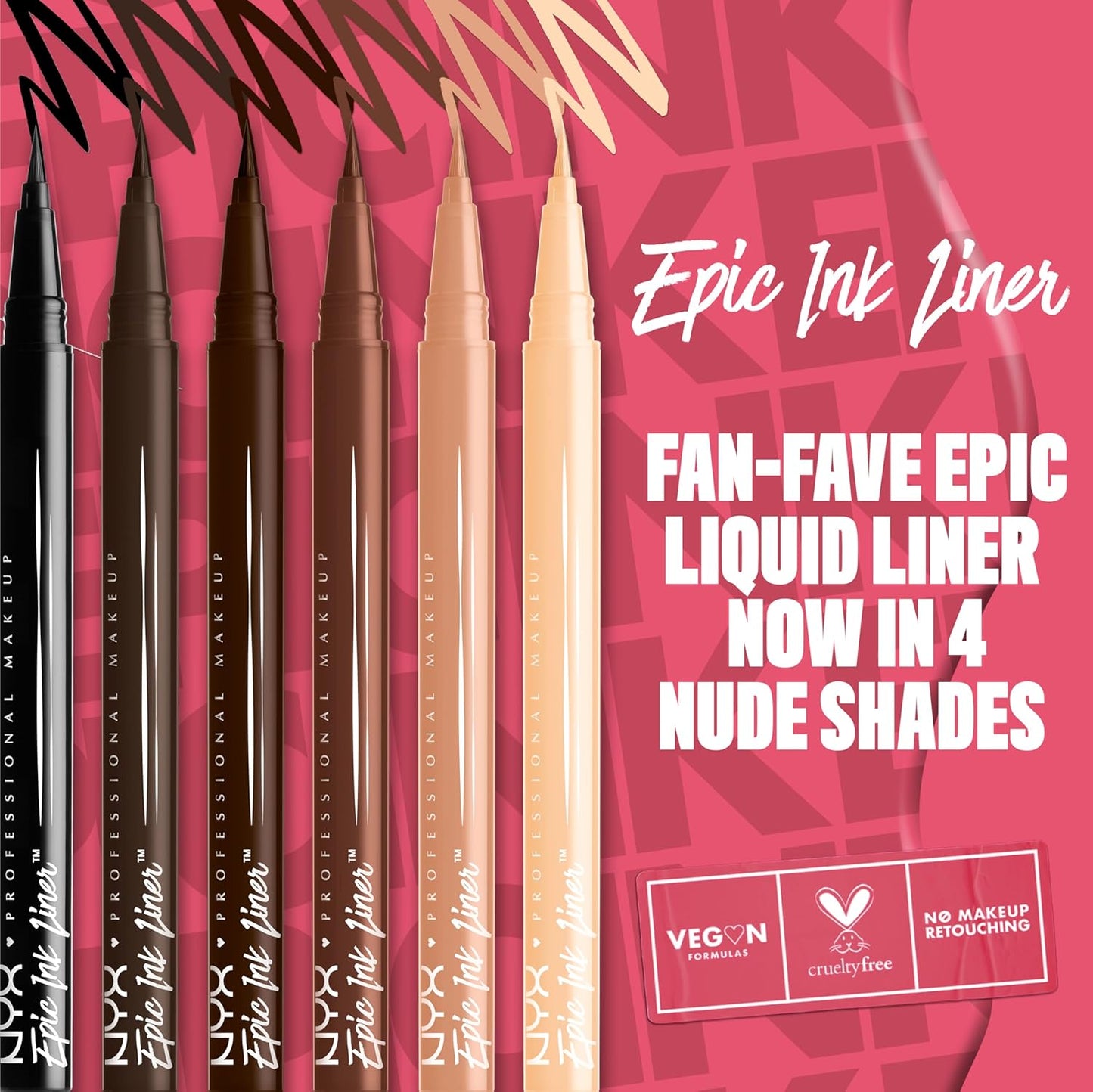 NYX PROFESSIONAL MAKEUP Epic Ink Liner, Waterproof Liquid Eyeliner with Vegan Formula - Dark Chocolate (Dark Brown Matte)