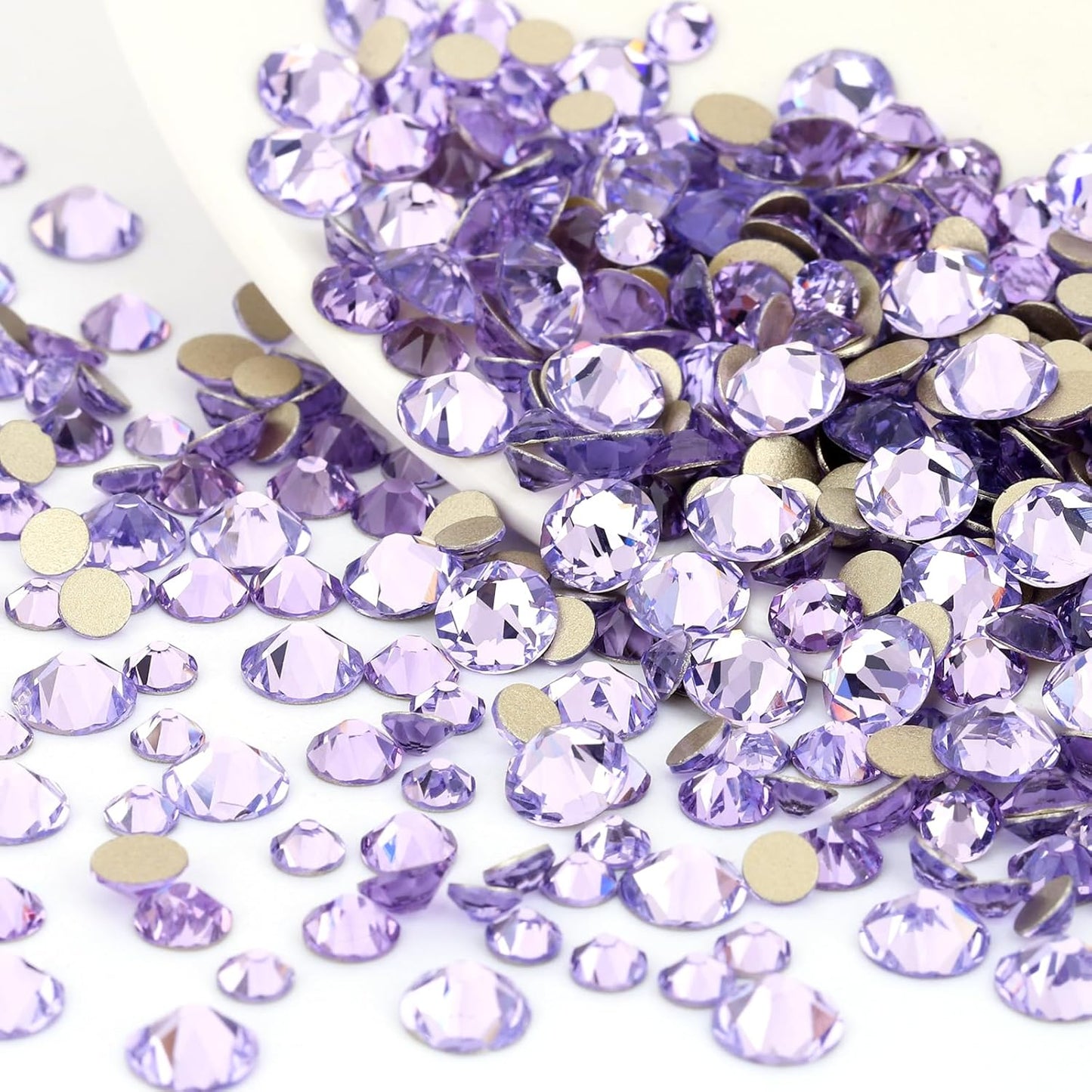 Novani Crystal Amethyst Rhinestones 1440pcs Flat Back Round Rhinestone Style 2088 Sparkly Crystal Gemstones for Nail Art and Crafting SS20,4.6-4.8mm