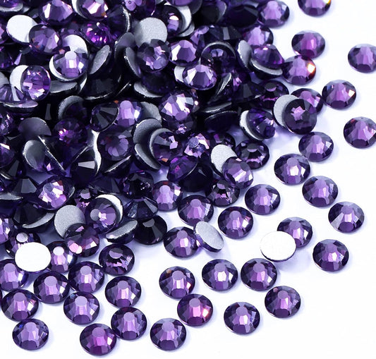 Tanzanite Flatback Rhinestones, Glass Rhinestones for Nail Art and Craft, Glue Fix, Loose Crystal Gemstones(Tanzanite, SS20, 1440pcs, 4.6-4.8mm)