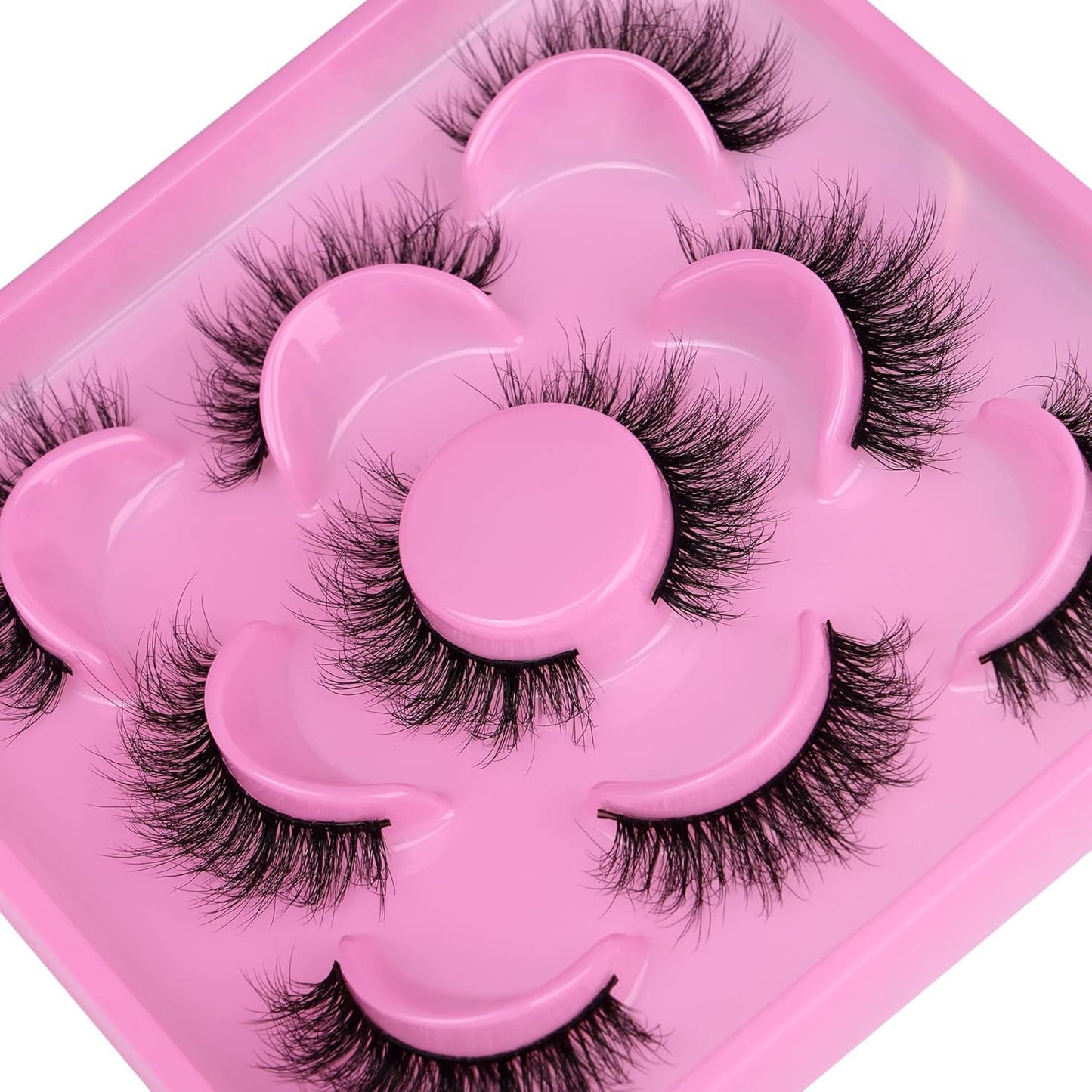 JIMIRE Faux Mink Lashes Wispy 14MM C-D Curl Lightweight Volume False Eyelashes Natural Look Like Eyelash Extensions 5 Pairs Pack