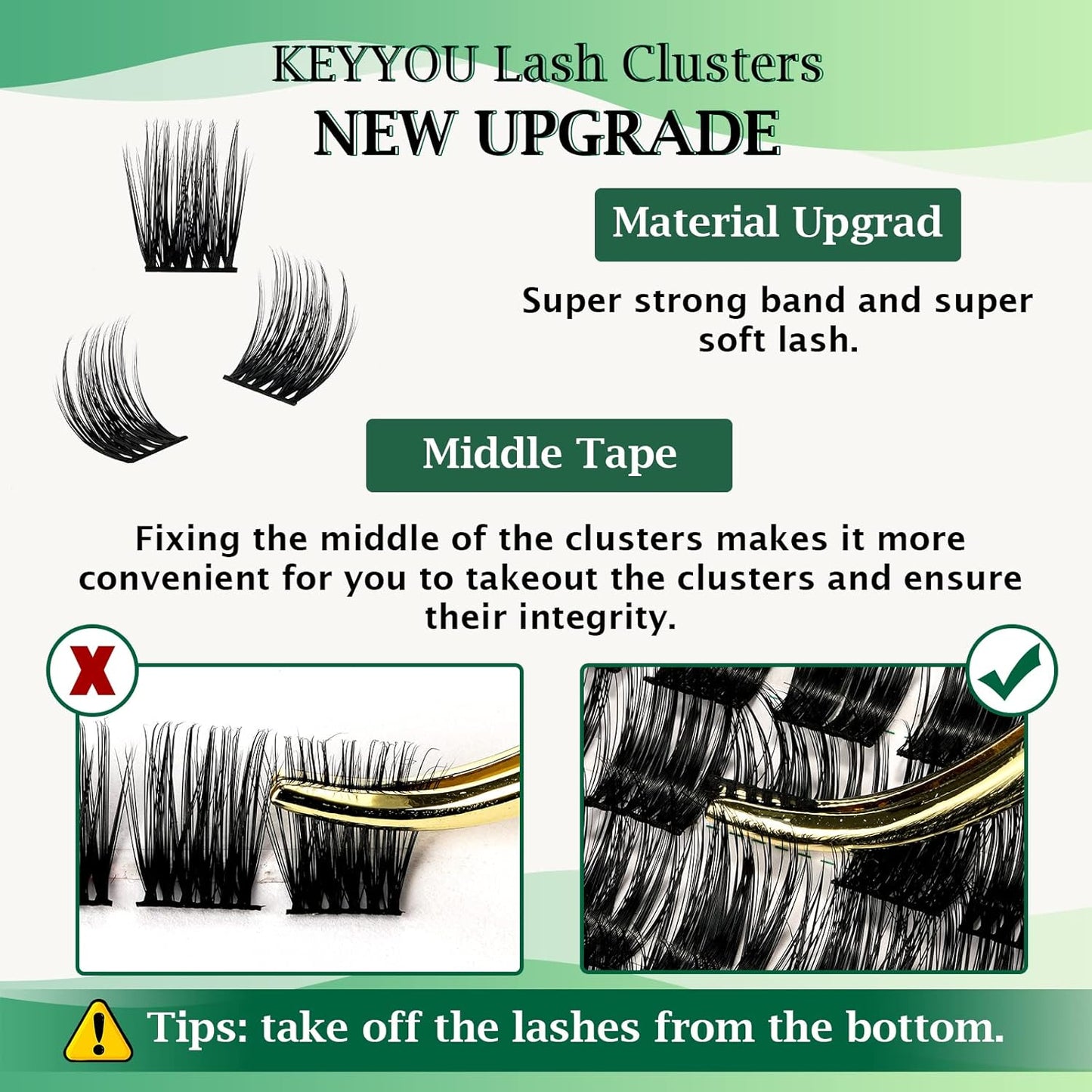 Lash Clusters 96pcs Individual Lashes Y12 D Curl 12mm Cluster Lashes KEYYOU Volume Wispy Lash Extension Soft&Comfortable Easy DIY at Home(Y12 D-12mm)