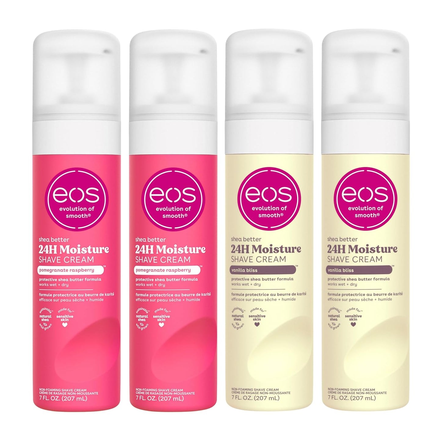 Shea Better Women's Shave Cream- Vanilla Bliss, + Pomegranate Raspberry, Shea Butter Skin Care, Shaving Cream,14 fl oz, 2-Pack