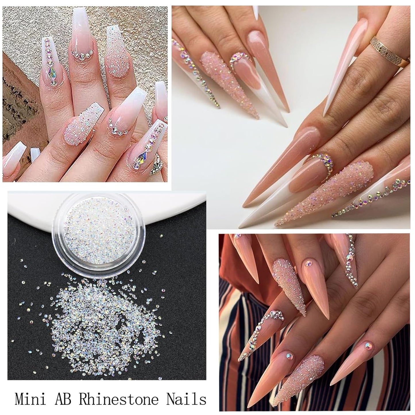 4 Boxes Nail Rhinestones and Pearls Nail Charms, 11000 PCS Crystals Nail Gems and Rhinestones for Nails, Nail Jewels Nail Art Supplies Luxurious Nail Accessories for Women Nail Decorations