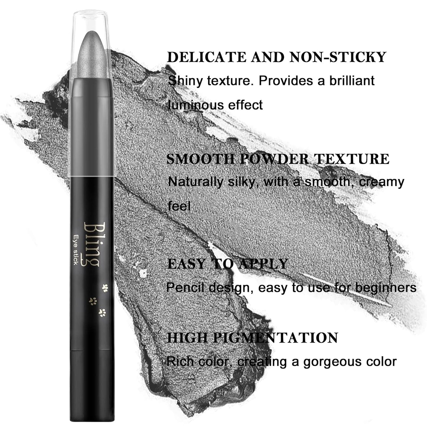 Boobeen Waterproof Eyeshadow Stick - Shimmer Cream Eyeshadow Pen, Easy to Use