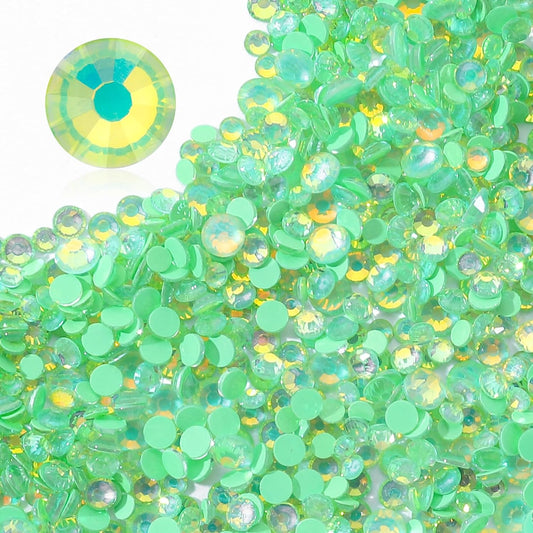 F Green Flatback Rhinestones, Glass Rhinestones for Nail Art and Craft, Glue Fix, Loose Crystal Gemstones(F Green, SS8, 1440pcs, 2.3-2.5mm)