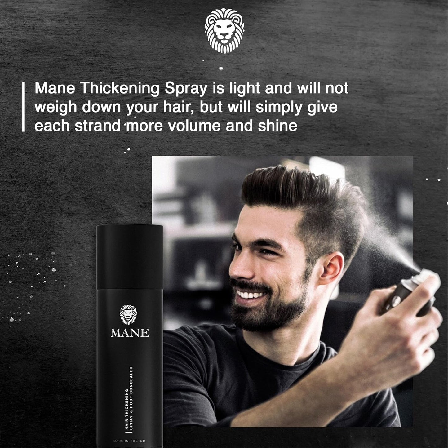 Mane Hair Thickening Spray & Root Touch Up, Instantly Thicker Hair for Men & Women, Fill in Hairlines and Hide Thinning and Fine Patches - Blond, 12 Colors (6.76 oz)