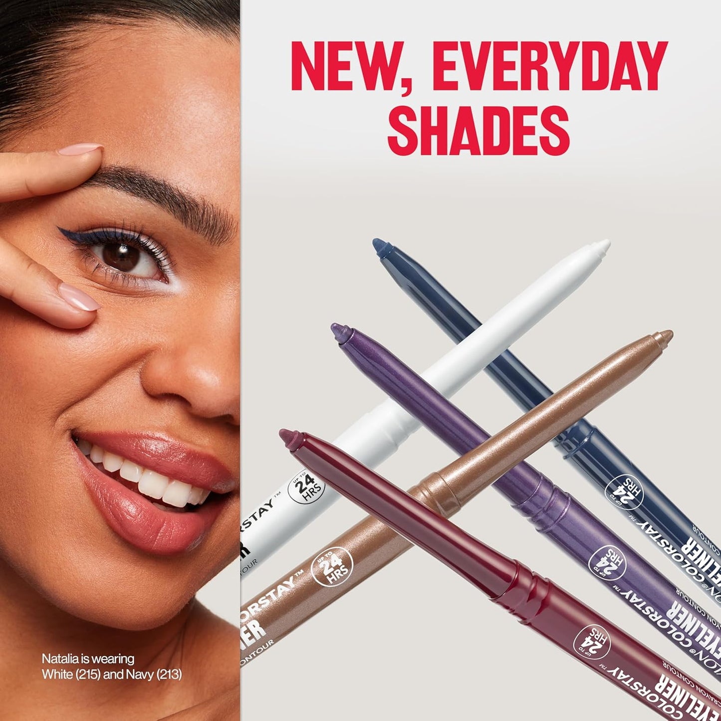 REVLON ColorStay Pencil Waterproof Eyeliner, Smudge-Proof, Eye Makeup with Built-In Sharpener, 213 Navy, 0.01 oz